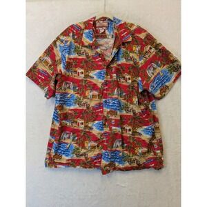 RJC Hawaiian Shirt Men's 2XL All Over Print Button Up Made in Hawaii USA